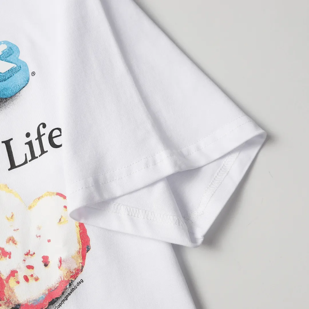 Saint Michael series craft drawing round neck short sleeves Style number: D3181P110 Color: White Size: S M L XL
